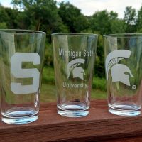 Engraved Spartan Pint Glass