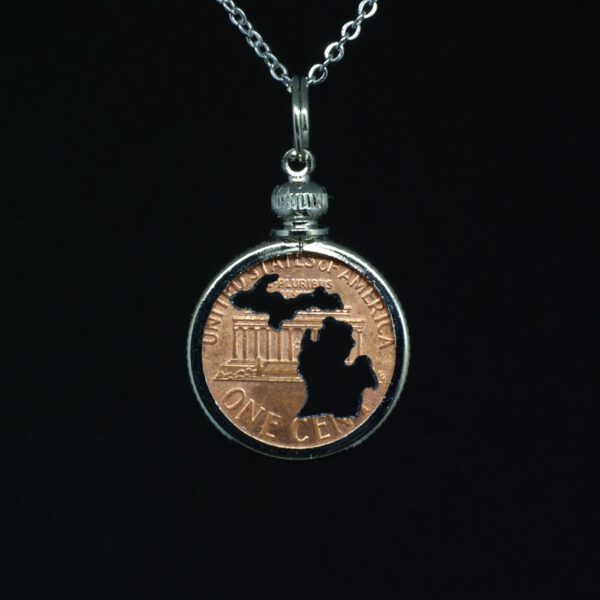 Michigan Silhouette Penny Necklace