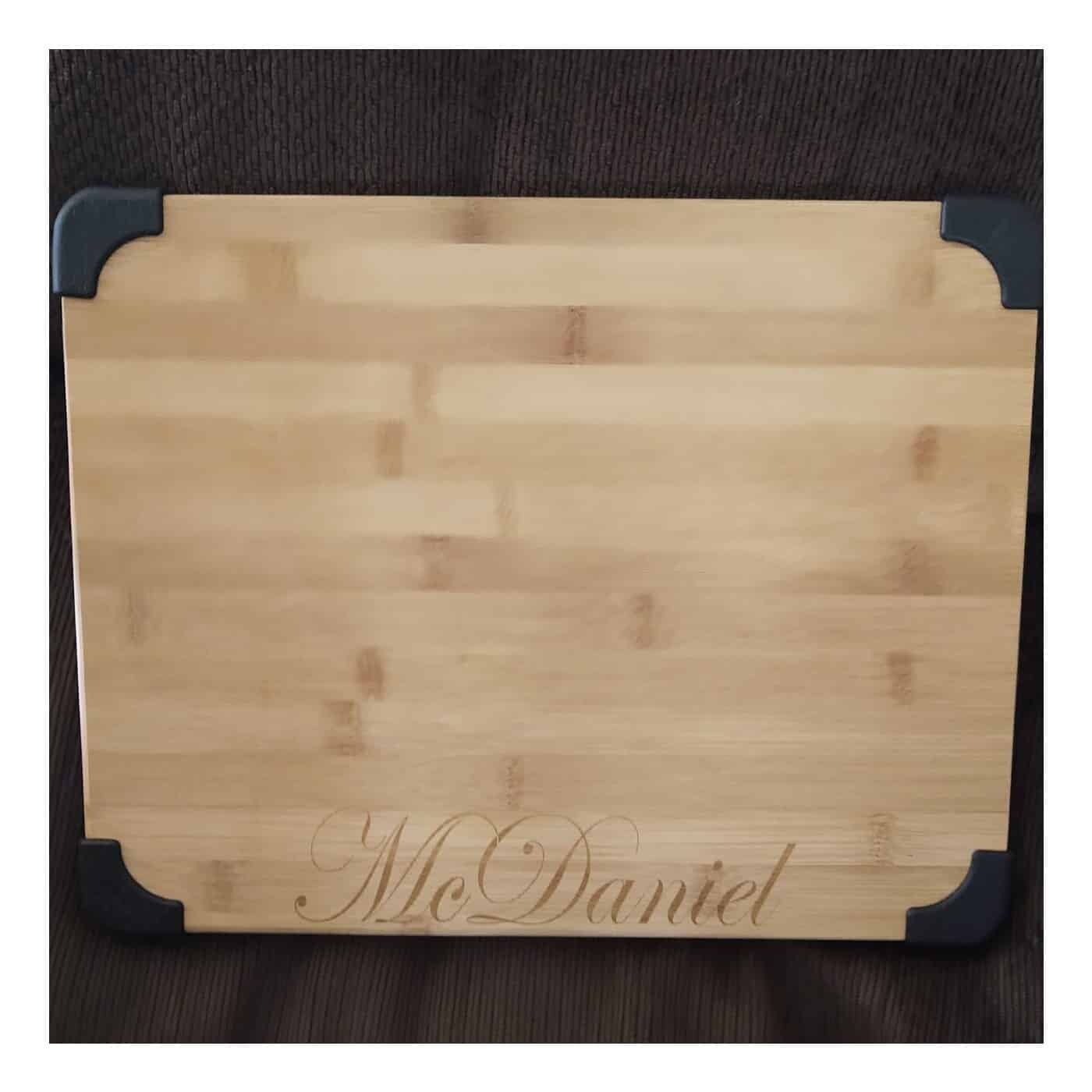 Personalized Engraved Two-Tone Bamboo Cutting Board - 13 1/2