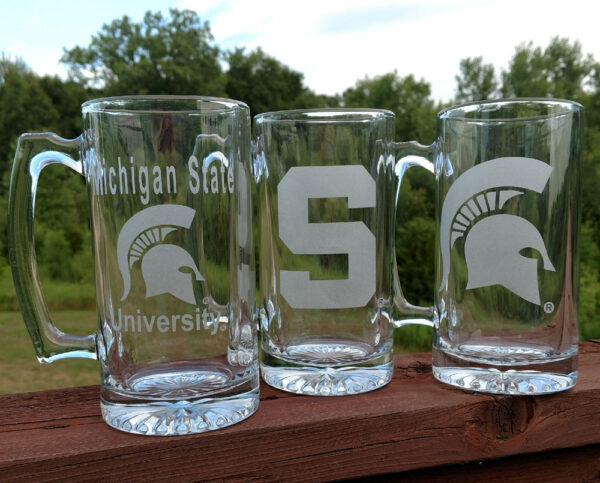 Engraved MSU Spartan Beer Mug Personalize