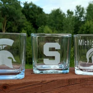 Engraved MSU Spartan Candle Holder Personalize
