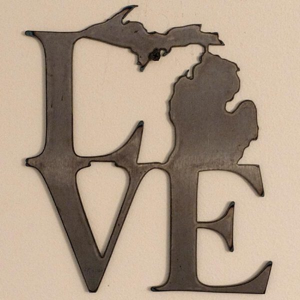 Michigan LOVE Metal Sign