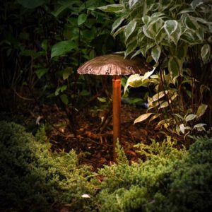 Mushroom Cap Copper LED Landscape Light
