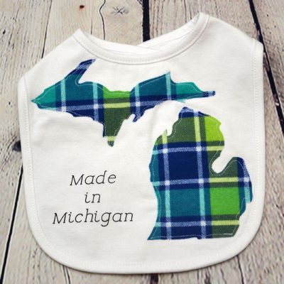 Baby Made In Michigan Bib