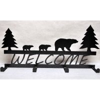 Decorative Wall Mounted Welcome Bear Metal Rack