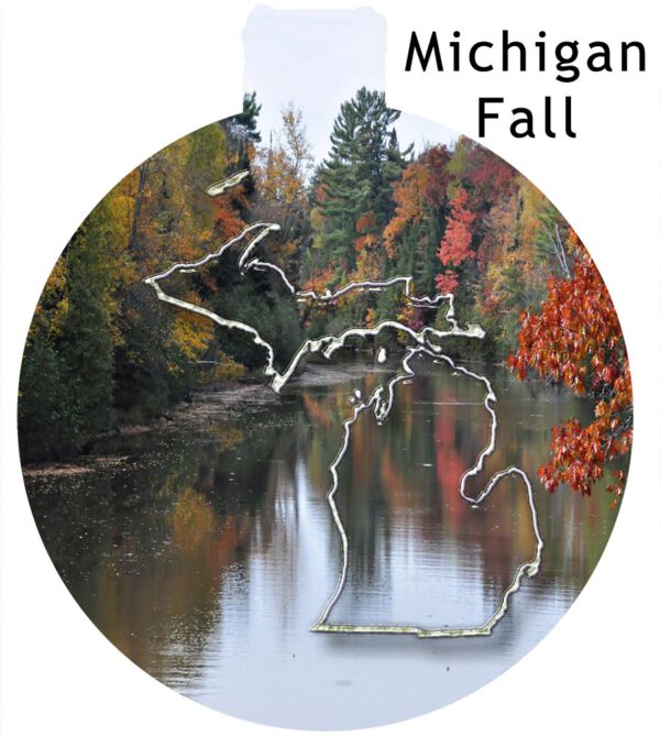 Metal Michigan Ornament - Michigan Fall