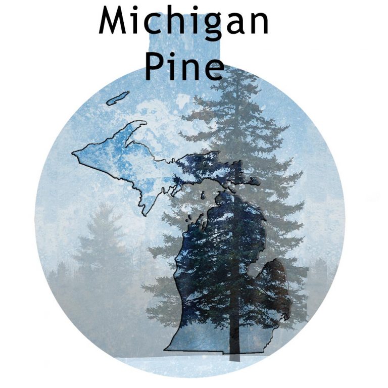 Metal Michigan Ornament - Michigan Pine Tree