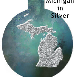 Metal Michigan Ornament - Michigan in Silver