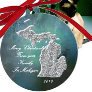 Metal Michigan Ornament