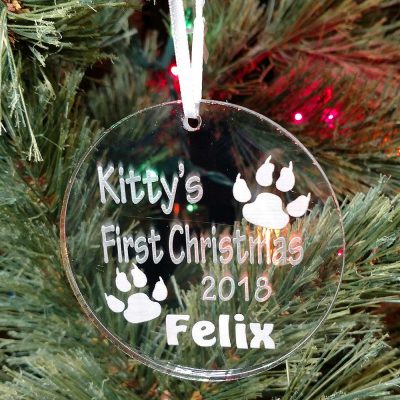 Personalized Kitty Paws Ornament