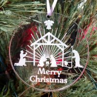 Personalized Nativity Scene Ornament Custom Engraved