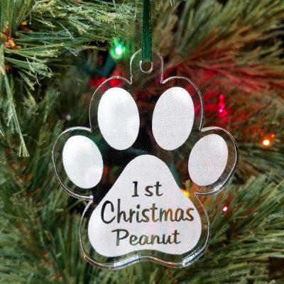 Personalized Puppy Paw Ornament