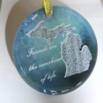 Beveled Glass Suncatcher Ornament with Michigan Map