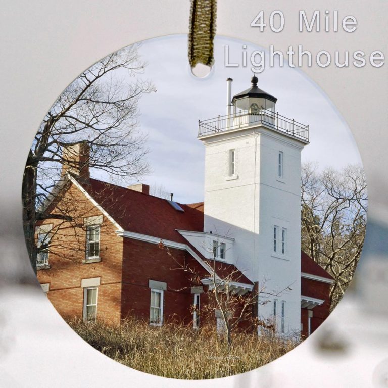 Glass Photo Suncatcher Ornament 40 Mile Lighthouse