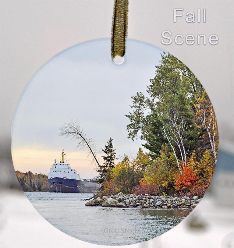 Glass Photo Suncatcher Ornament Fall Scene