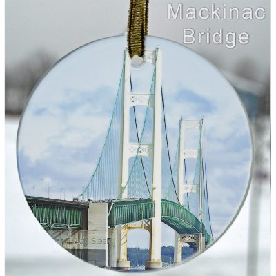Mackinac Bridge Glass Ornament Suncatcher