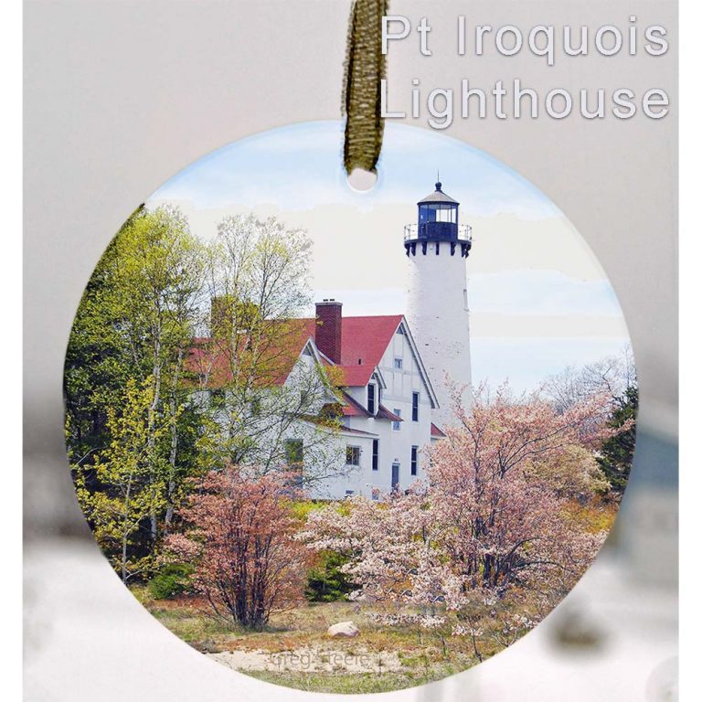 Glass Photo Suncatcher Ornament Pt Irquois Lighthouse