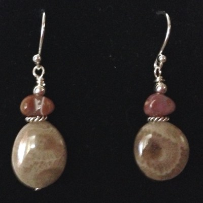 Petoskey Stone Agate Earrings