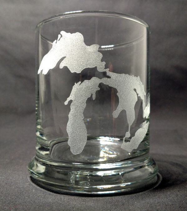 Engraved Great Lakes Michigan Rocks Glass Personalize