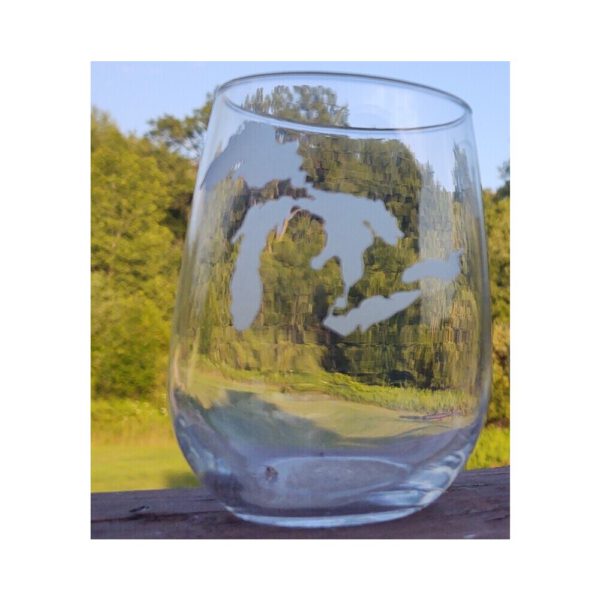 Great Lakes Michigan Stemless Glass