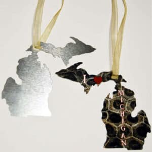 Metal Michigan Shape Ornament
