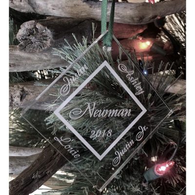 Personalized Family Ornament Custom Engraved 4 Names