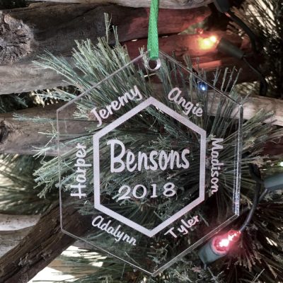 Personalized Family Ornament Custom Engraved 6 Names