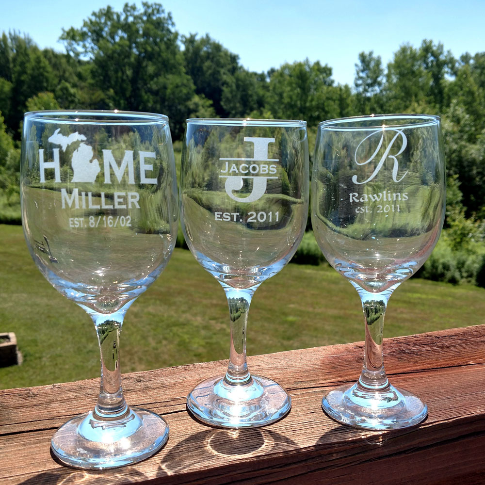 Personalized initial wine tumblers