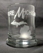 Engraved Pure Michigan Rocks Glass Personalize