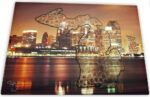 Michigan Glass Cutting Board Detroit Skyline