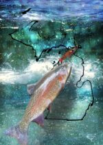 Michigan Glass Cutting Board Fishing