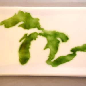 Great Lakes Platter Green White