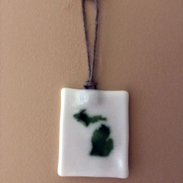 Michigan Ornament Suncatcher Green White