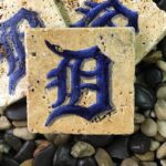 Hand Painted Detroit Tigers D Coaster