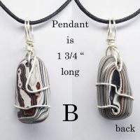 Fordite Necklace on Black Cord