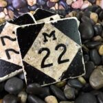 M22 Coaster Hand Painted Travertine Stone