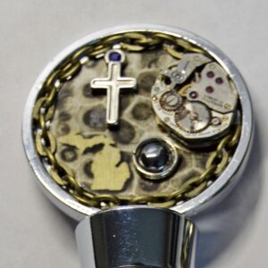 Michigan Steampunk Bottle Stopper Cross