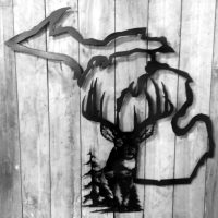 Metal Michigan Buck Wall Art