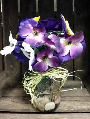 Country Pansies Silk Floral Arrangement