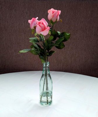 Romantic Pink Roses Silk Floral Arrangement