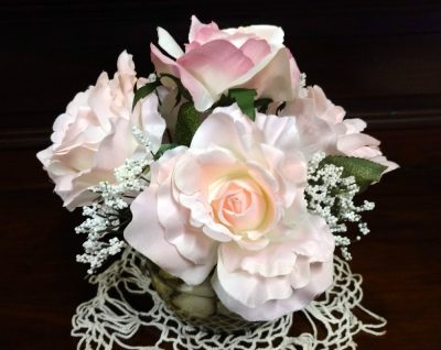 Silk Pink Rose Floral Arrangement