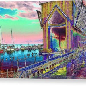 Morning Pink Marquette Ore Dock Canvas Print