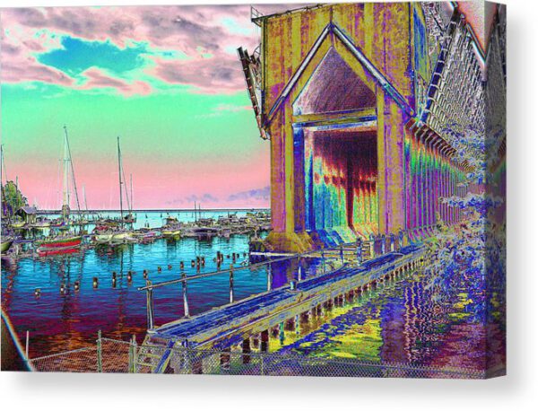 Morning Pink Marquette Ore Dock Canvas Print
