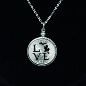 MI LOVE Michigan Quarter Necklace