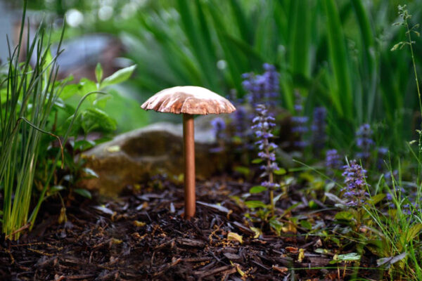 Garden Mushroom Sculpture Solid Copper