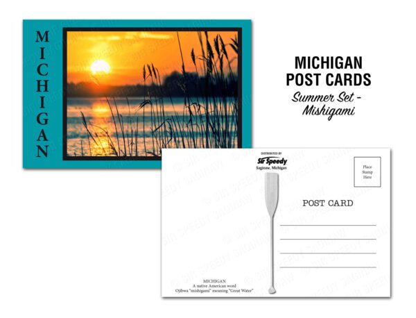 Mishigami Postcard Ojibwa word meaning Great Water