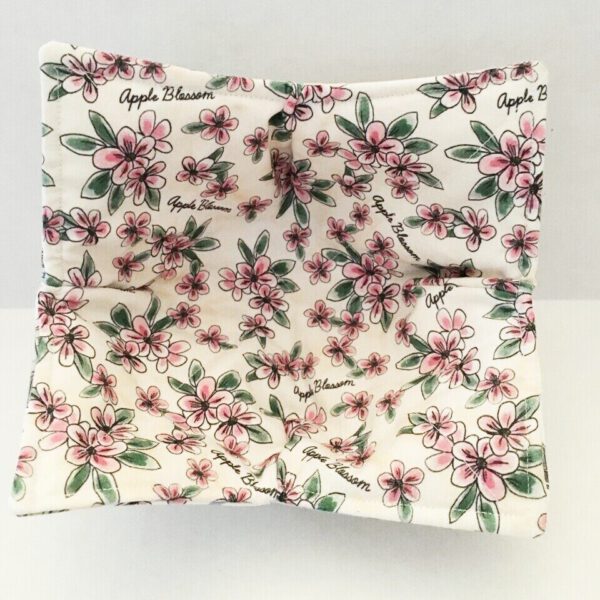 Reversible Pink Apple Blossoms Bowl Holder Cozy