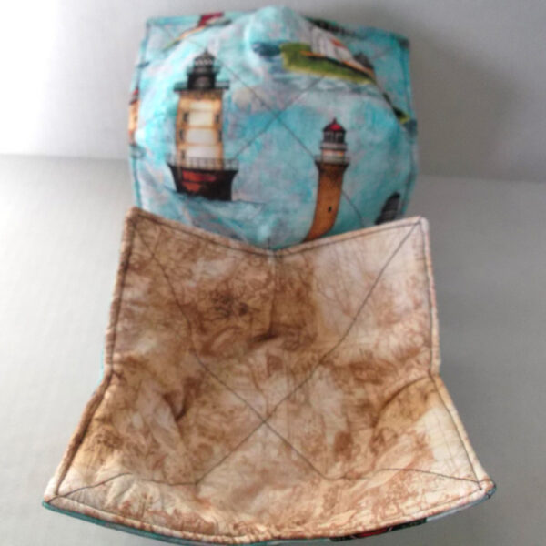 Reversible Lighthouse Microwave Bowl Cozy