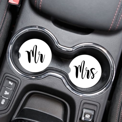 Personalized Text Car Coaster Set Neoprene Car Cup Holder Coasters
