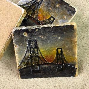 Mackinac Bridge at Sunset Coasters